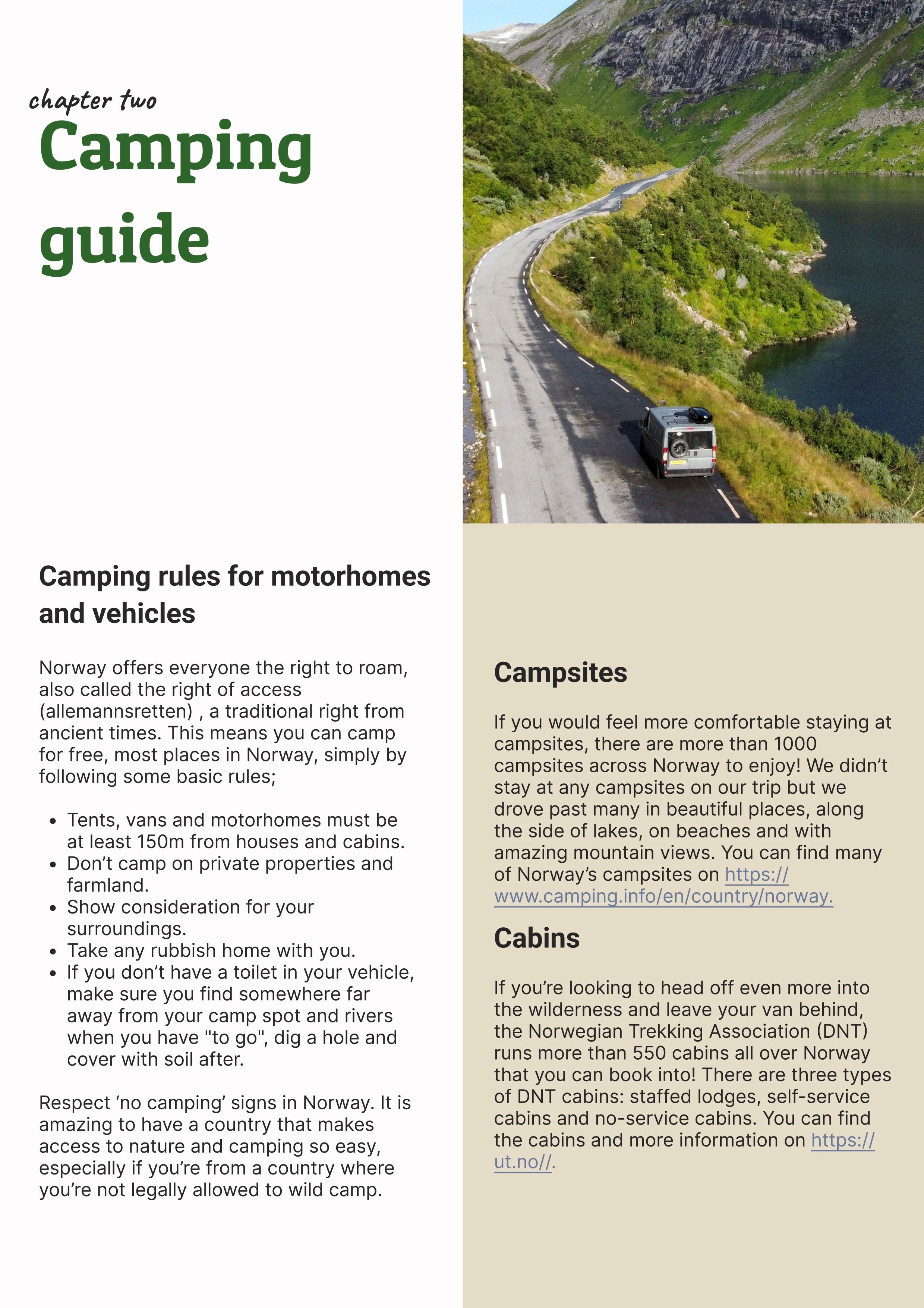 Norway guide camping guide page