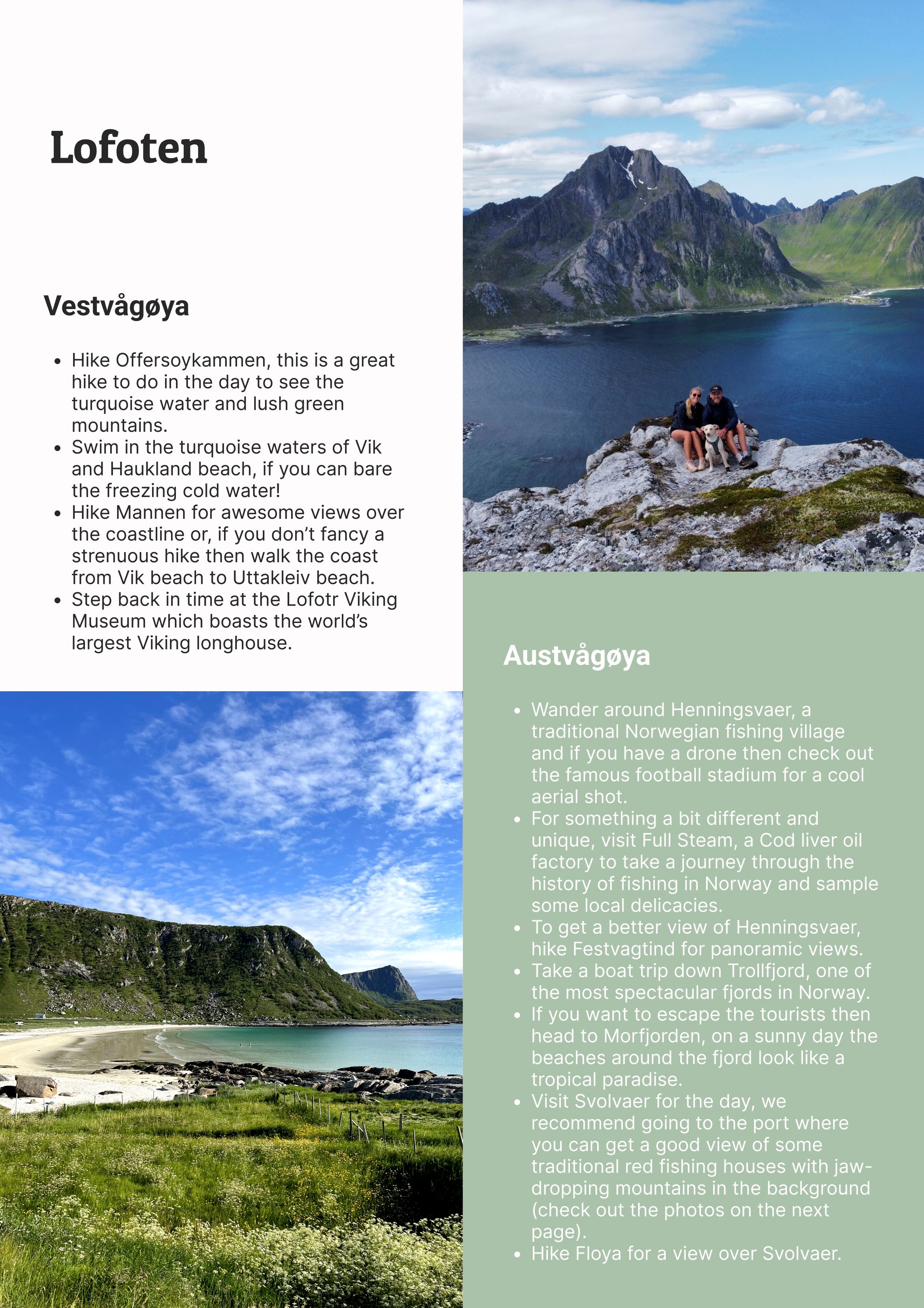 Norway guide page about visiting Lofoten