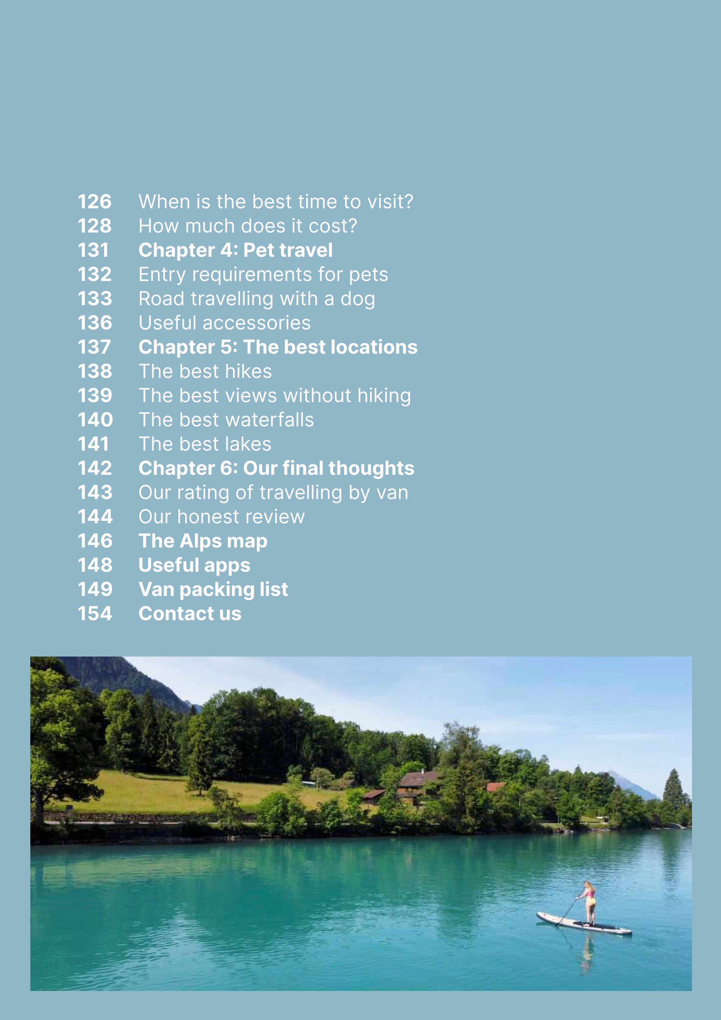 Alps guide second contents page