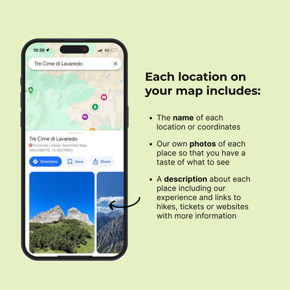 Iphone mock up with detailed map location and photos 