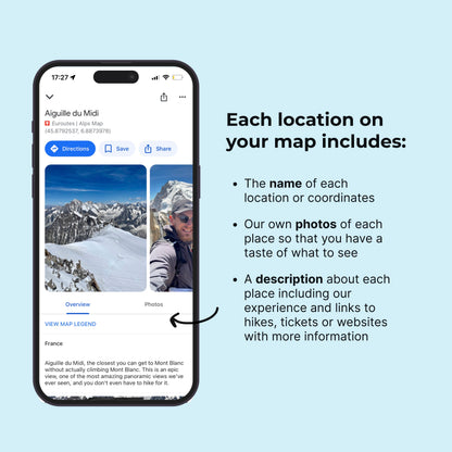 iPhone mockup of Alps map with detailed location 